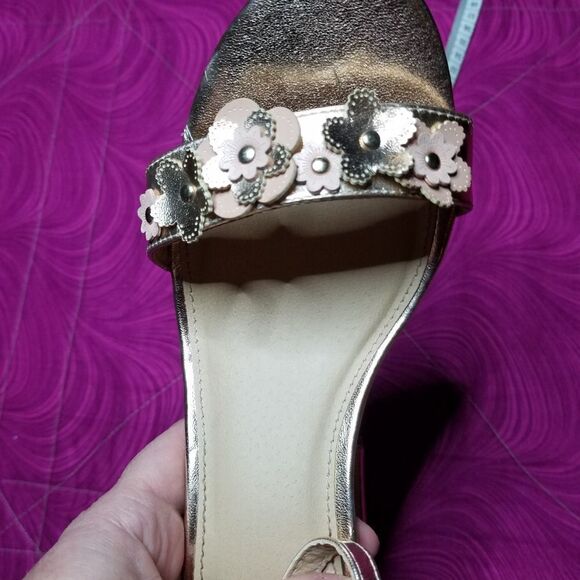 BRASH flowers rose metallic heels size 9 - Picture 8 of 8